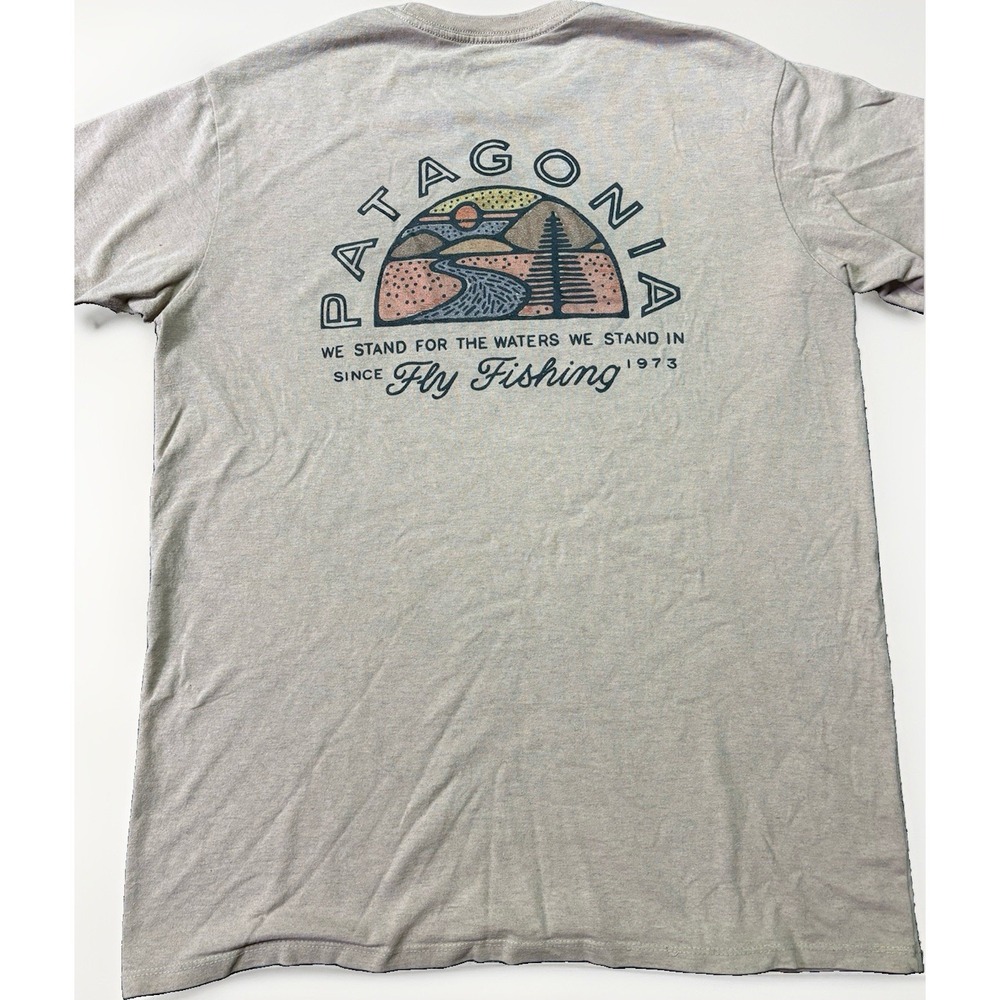 Patagonia Mens Sm Take a Stand Responsibili Tee Shirt Short Sleeve Fly Fishing